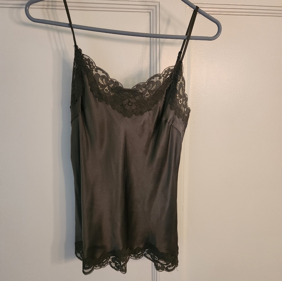 NWT Gold Hawk 100% silk camisole in dark green - Picture 5 of 8
